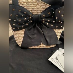 Authentic NWT Red Valentino
Straw Bow Leather Tote Bag